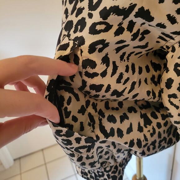 FUDA International Silk Zip-Up Jacket Size Small Y2K Leopard Print - Picture 3 of 6